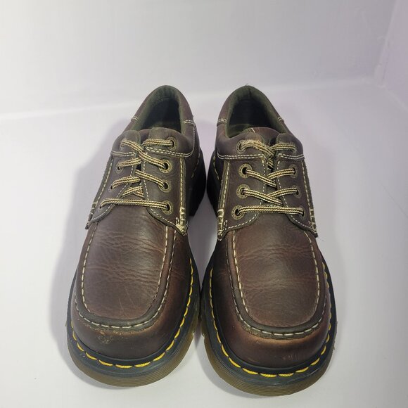 Dr. Martens 8A47 Men’s Size 9M Brown Leather 4 Eye Lace Up Chunky Oxford Shoes - Picture 2 of 11
